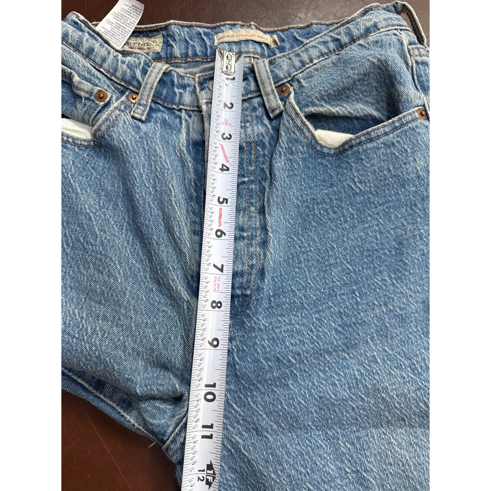 Levi's Premium Ribcage Straight Ankle Jeans - Vintage Wash - Size 27 in Blue - Picture 7 of 9